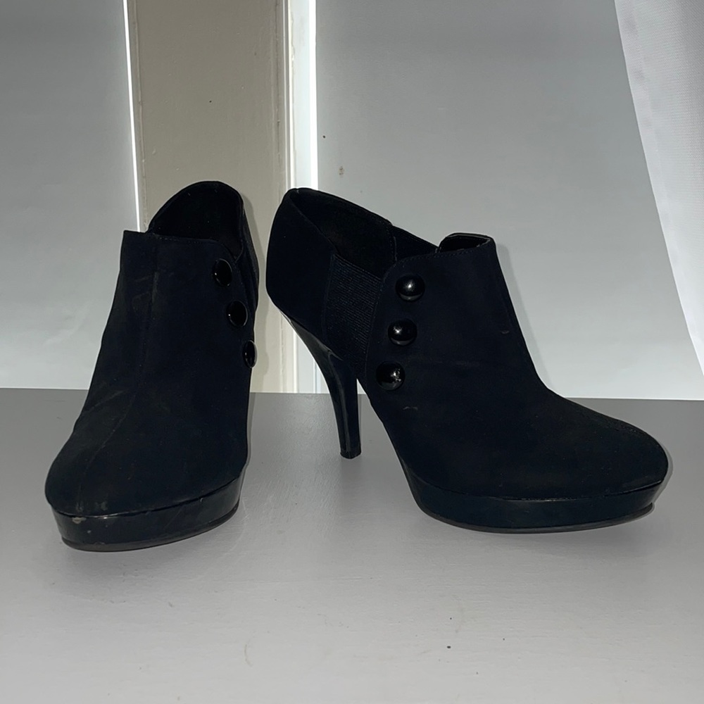 Black suede booties